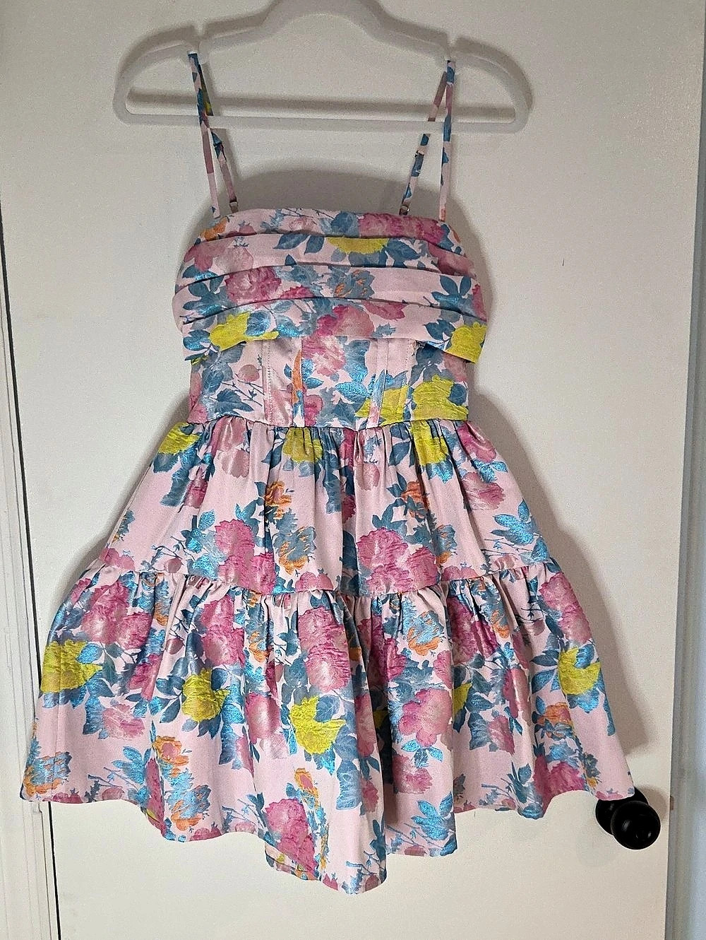ASOS Floral Mini Dress in Pink, Blue, & Green